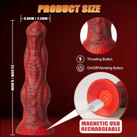8.86in Big Monster Dildo Vibrating Thrusting Muscle Design Silicone Soft Dildo