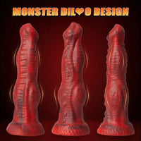 8.86in Big Monster Dildo Vibrating Thrusting Muscle Design Silicone Soft Dildo