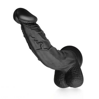 8.86in Black G-Spot Realistic Suction Cup Curved Prostate Dildo