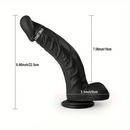 8.86in Black G-Spot Realistic Suction Cup Curved Prostate Dildo
