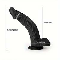 8.86in Black G-Spot Realistic Suction Cup Curved Prostate Dildo