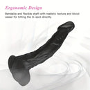 8.86in Black G-Spot Realistic Suction Cup Curved Prostate Dildo