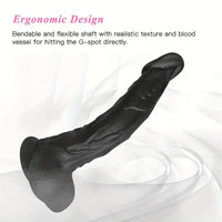 8.86in Black G-Spot Realistic Suction Cup Curved Prostate Dildo