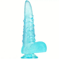 8.86in Clear Green Octopus Tentacle Spiked Big Dildo For Women Men