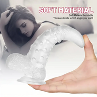 8.86in Clear Green Octopus Tentacle Spiked Big Dildo For Women Men