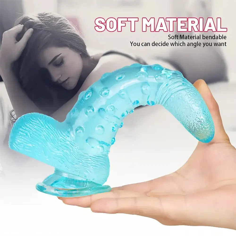 8.86in Clear Green Octopus Tentacle Spiked Big Dildo For Women Men