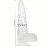 8.86in Clear Green Octopus Tentacle Spiked Big Dildo For Women Men