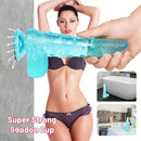 8.86in Clear Green Octopus Tentacle Spiked Big Dildo For Women Men