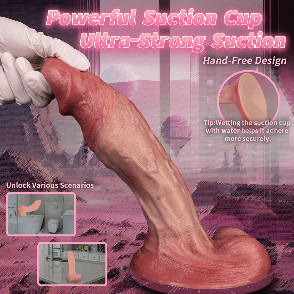 8.86in Double-layer Liquid Silicone Skin-like Soft Dildo Adult Toy For Women