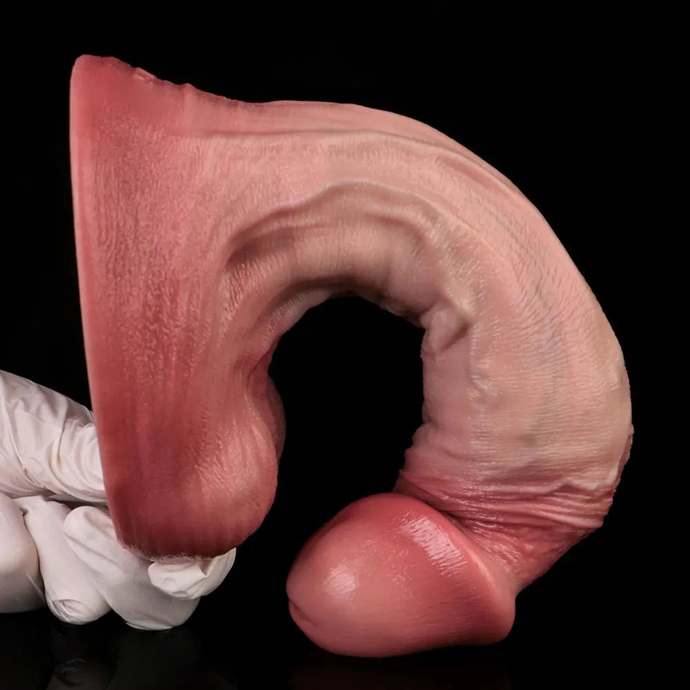 8.86in Double-layer Liquid Silicone Skin-like Soft Dildo Adult Toy For Women