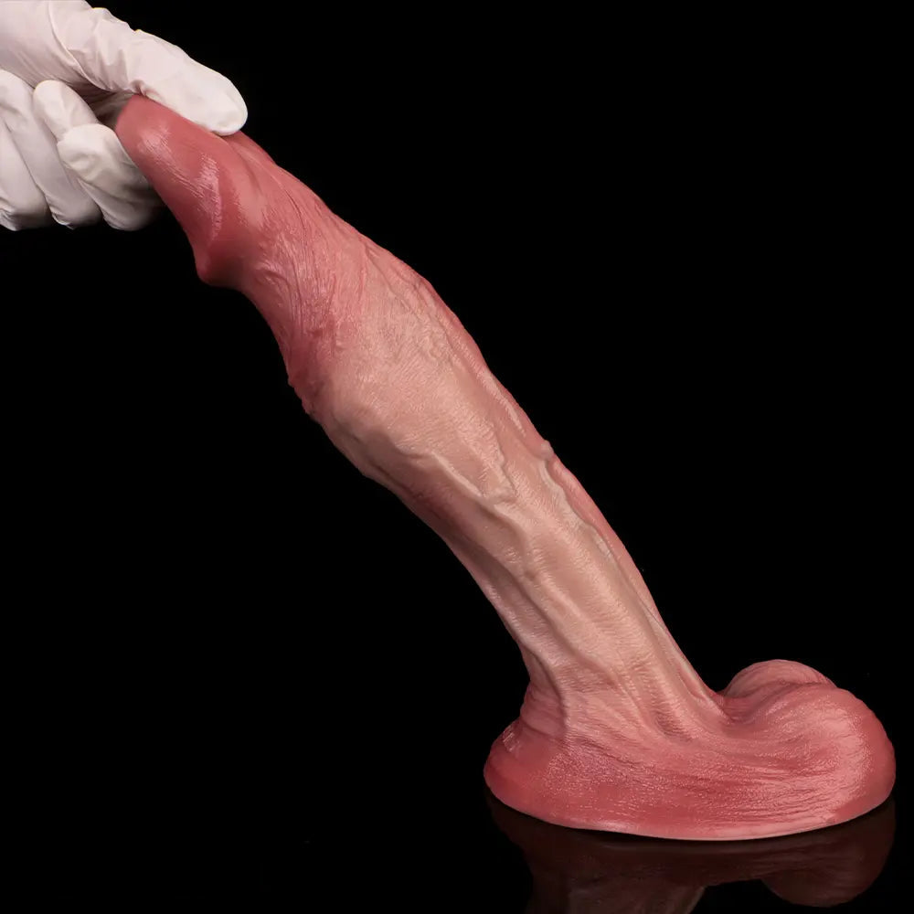 8.86in Double-layer Liquid Silicone Skin-like Soft Dildo Adult Toy For Women