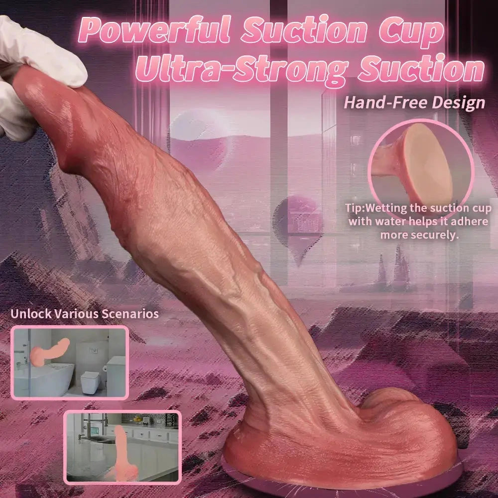 8.86in Double-layer Liquid Silicone Skin-like Soft Dildo Adult Toy For Women