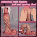 8.86in Double-layer Liquid Silicone Skin-like Soft Dildo Adult Toy For Women