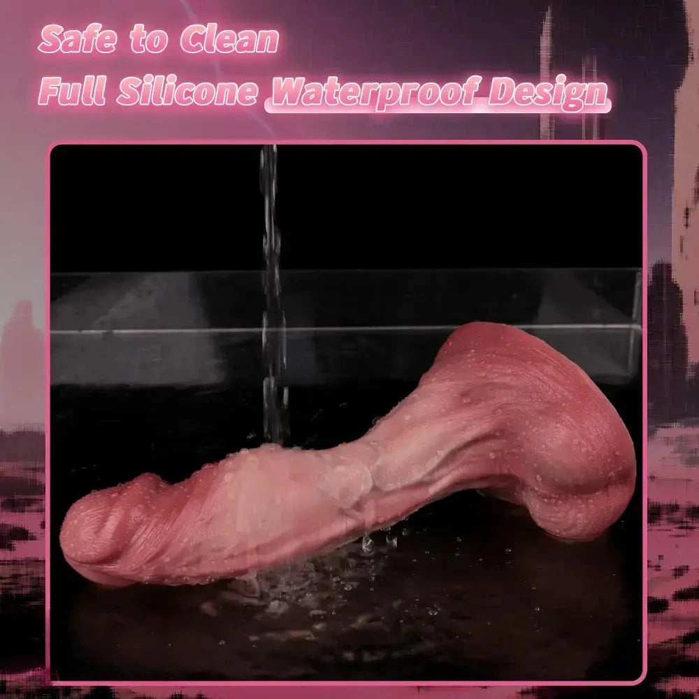 8.86in Double-layer Liquid Silicone Skin-like Soft Dildo Adult Toy For Women