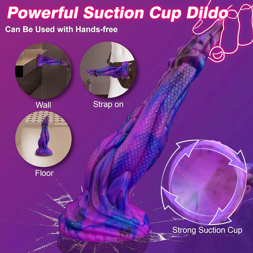 8.86in Dragon Creature Big Cock Silicone Dildo Pleasure Cock Device