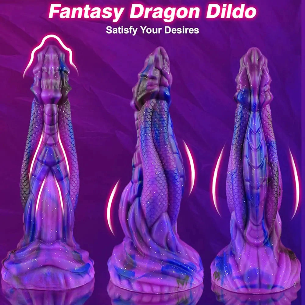 8.86in Dragon Creature Big Cock Silicone Dildo Pleasure Cock Device