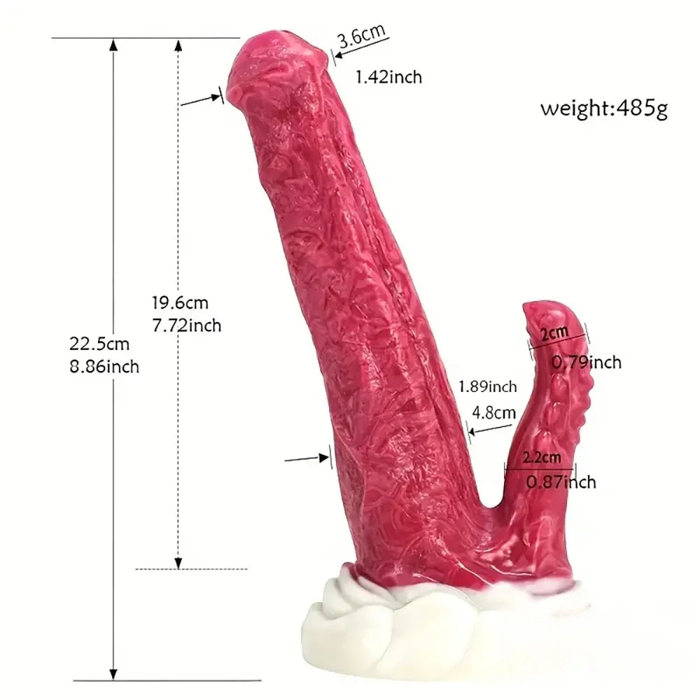 8.86in Ejaculating Big Silicone Soft Odd Dildo For Men G-Spot