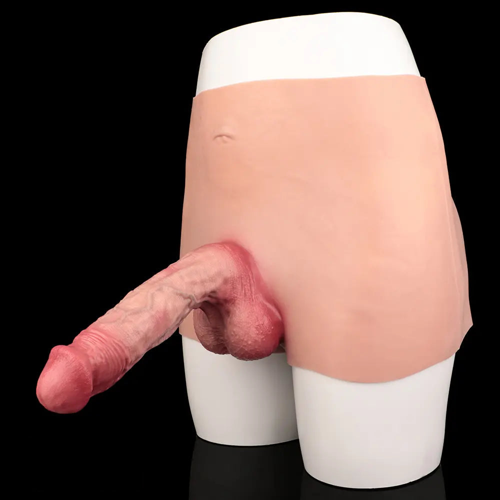 8.86in Hollow Penis Dildo Sleeve Silicone Soft Pants Thickened Mid-Range