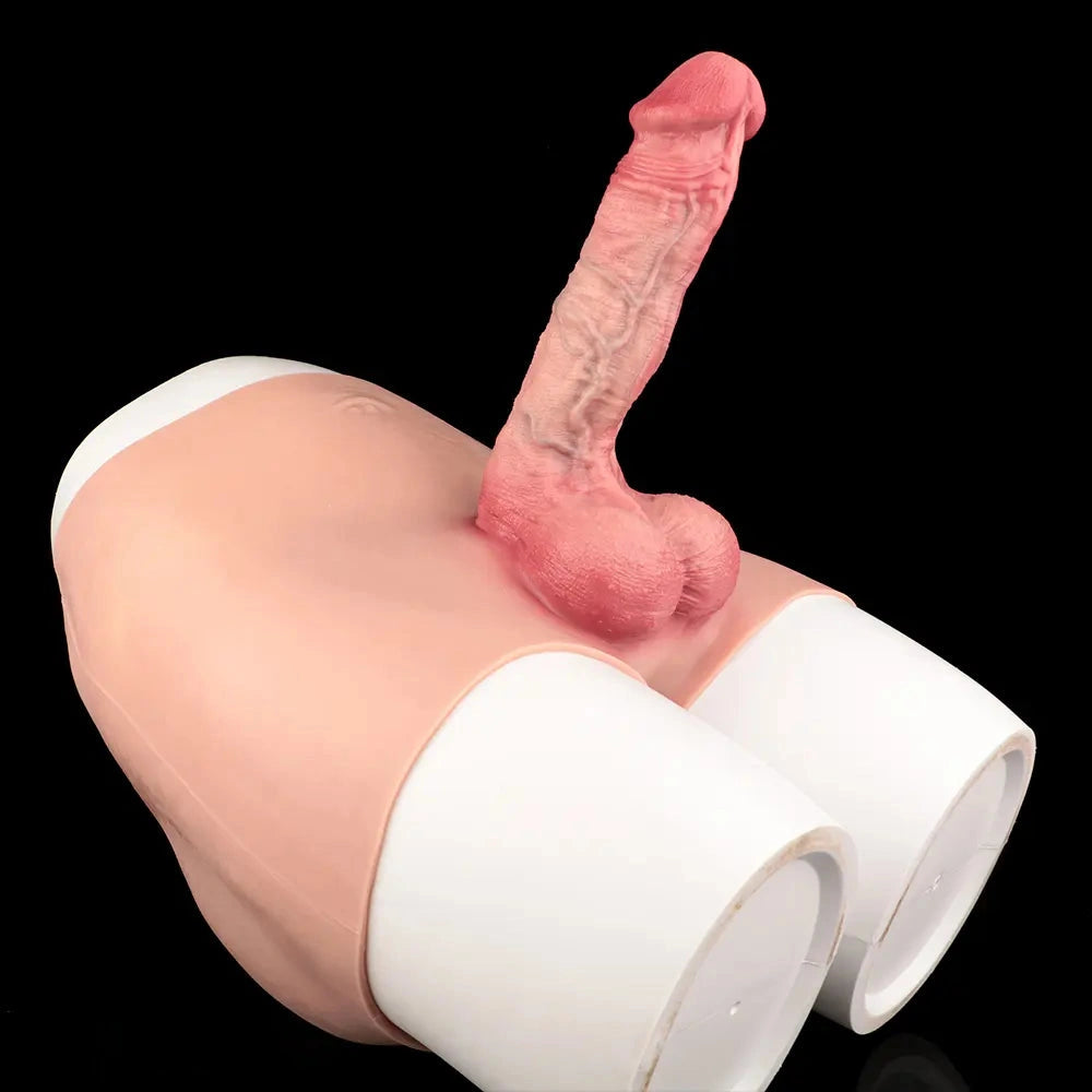 8.86in Hollow Penis Dildo Sleeve Silicone Soft Pants Thickened Mid-Range