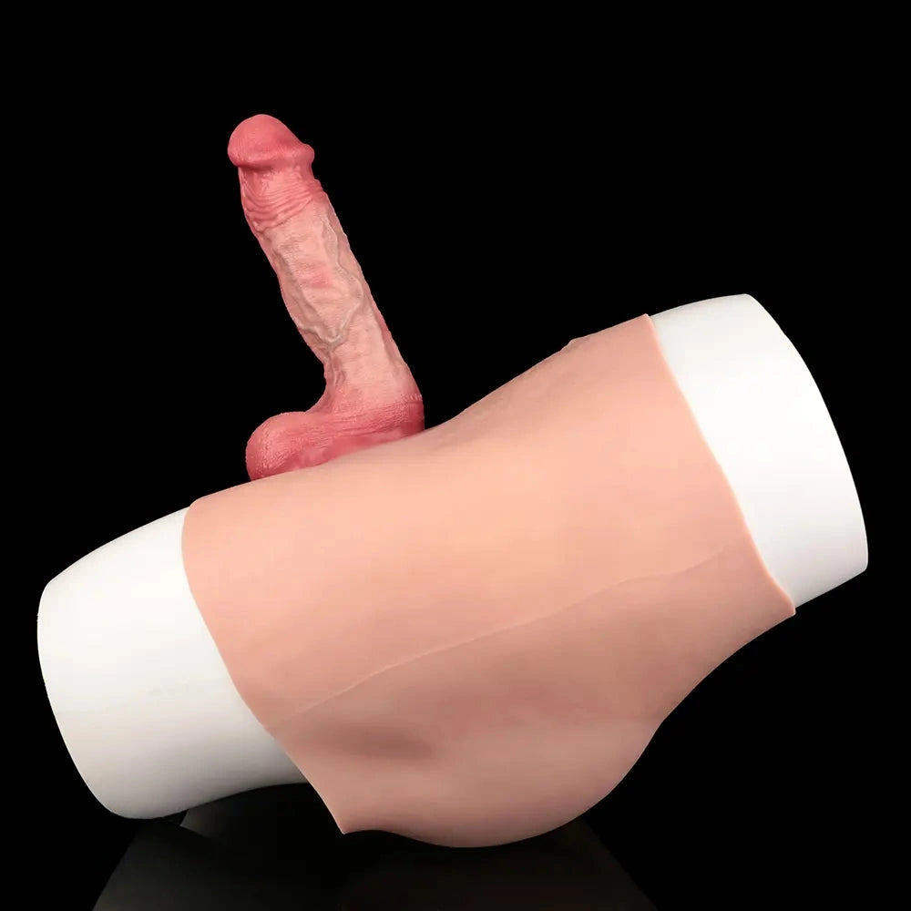 8.86in Hollow Penis Dildo Sleeve Silicone Soft Pants Thickened Mid-Range