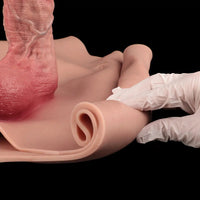8.86in Hollow Penis Dildo Sleeve Silicone Soft Pants Thickened Mid-Range