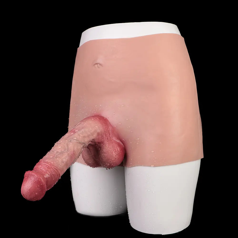 8.86in Hollow Penis Dildo Sleeve Silicone Soft Pants Thickened Mid-Range
