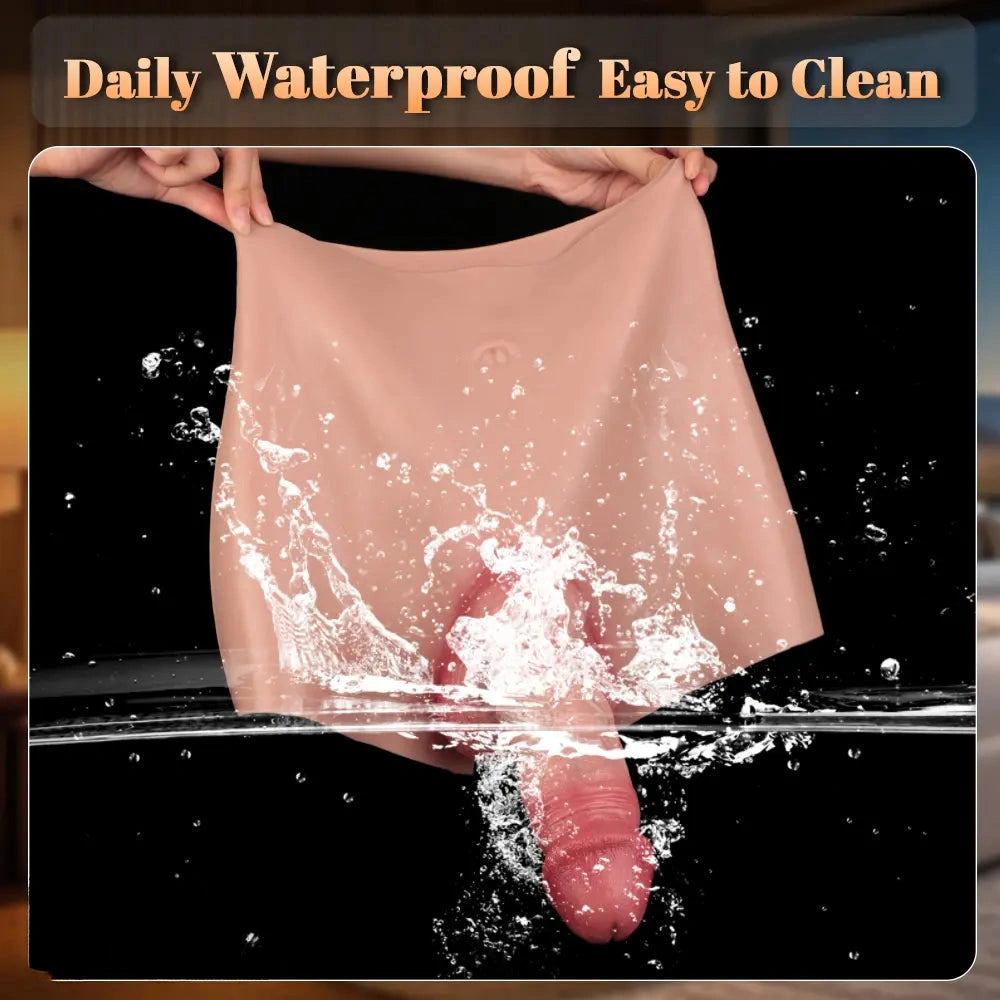8.86in Hollow Penis Dildo Sleeve Silicone Soft Pants Thickened Mid-Range