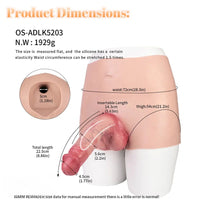 8.86in Hollow Penis Dildo Sleeve Silicone Soft Pants Thickened Mid-Range