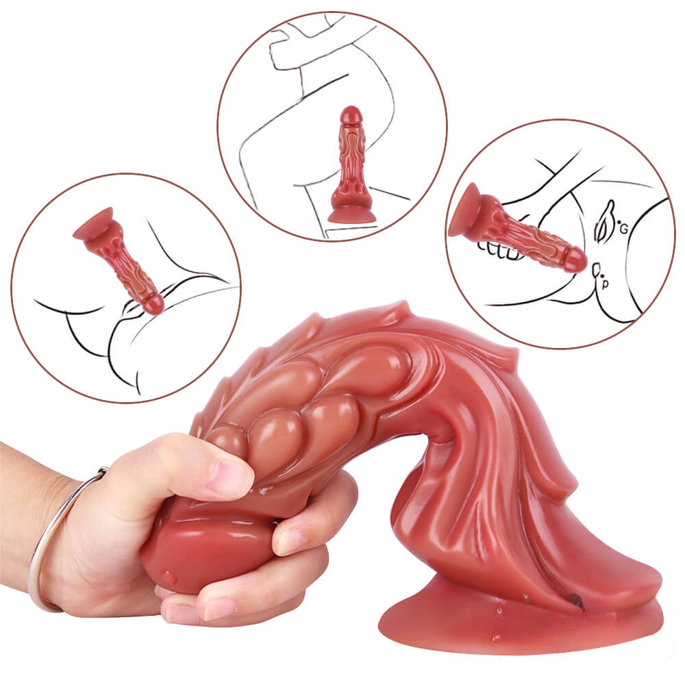 8.86in Hot Monster Fantasy Dildo Weird Animal Chinese Dragon Toy