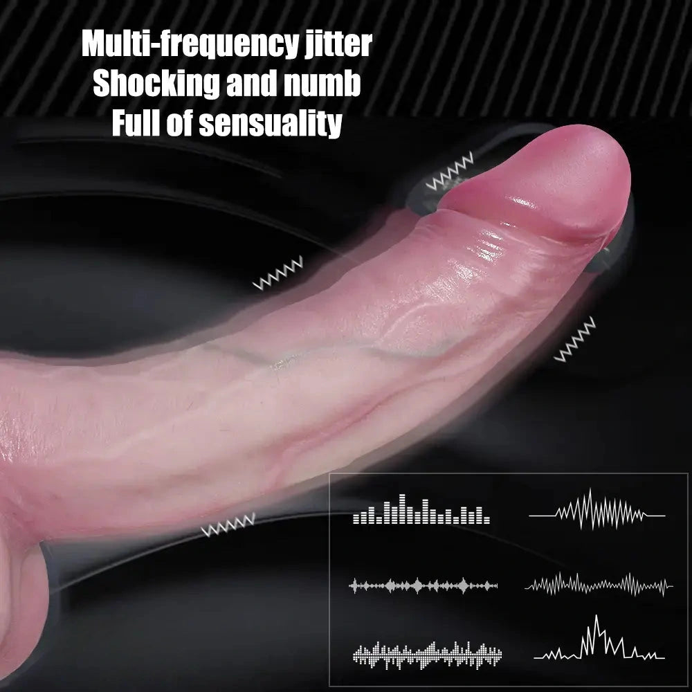 8.86in Realistic Giant Vibrating Heating Dildo Soft Silicone Big Cock