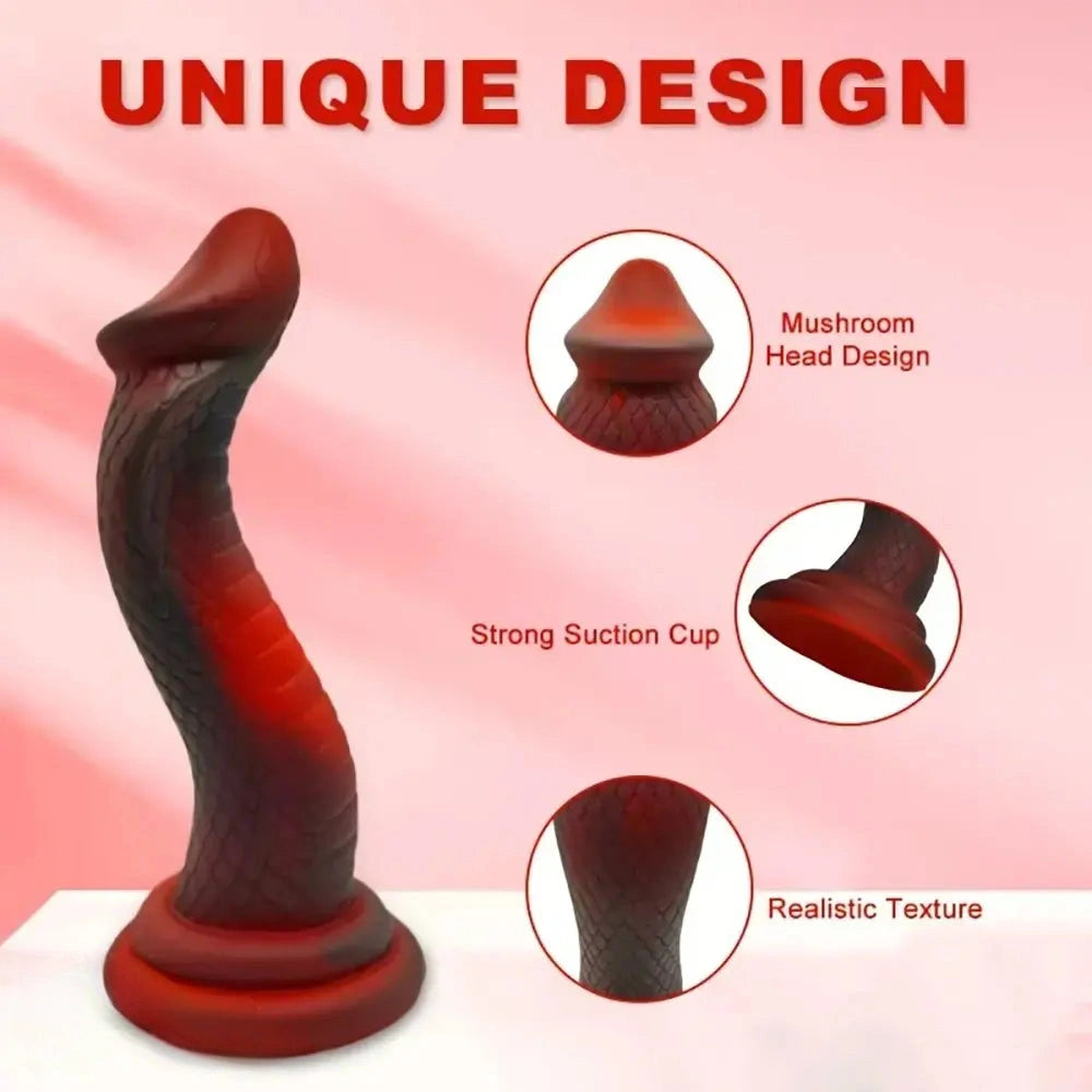 8.86in Realistic Monster Snake Dildo Silicone Sex Toy For G-spot Stimulation