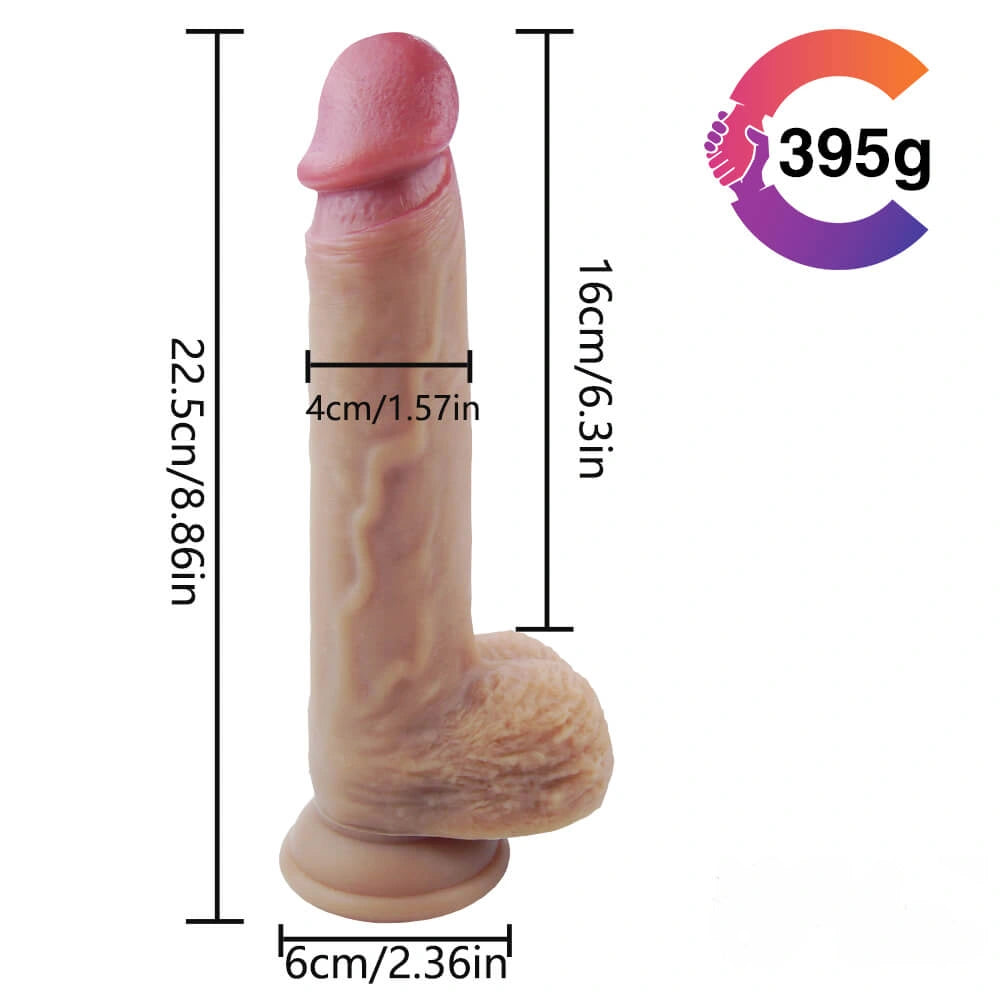 8.86in Realistic Penis Erotic Soft Double Layer Dildo For Adults