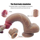 8.86in Realistic Penis Erotic Soft Double Layer Dildo For Adults
