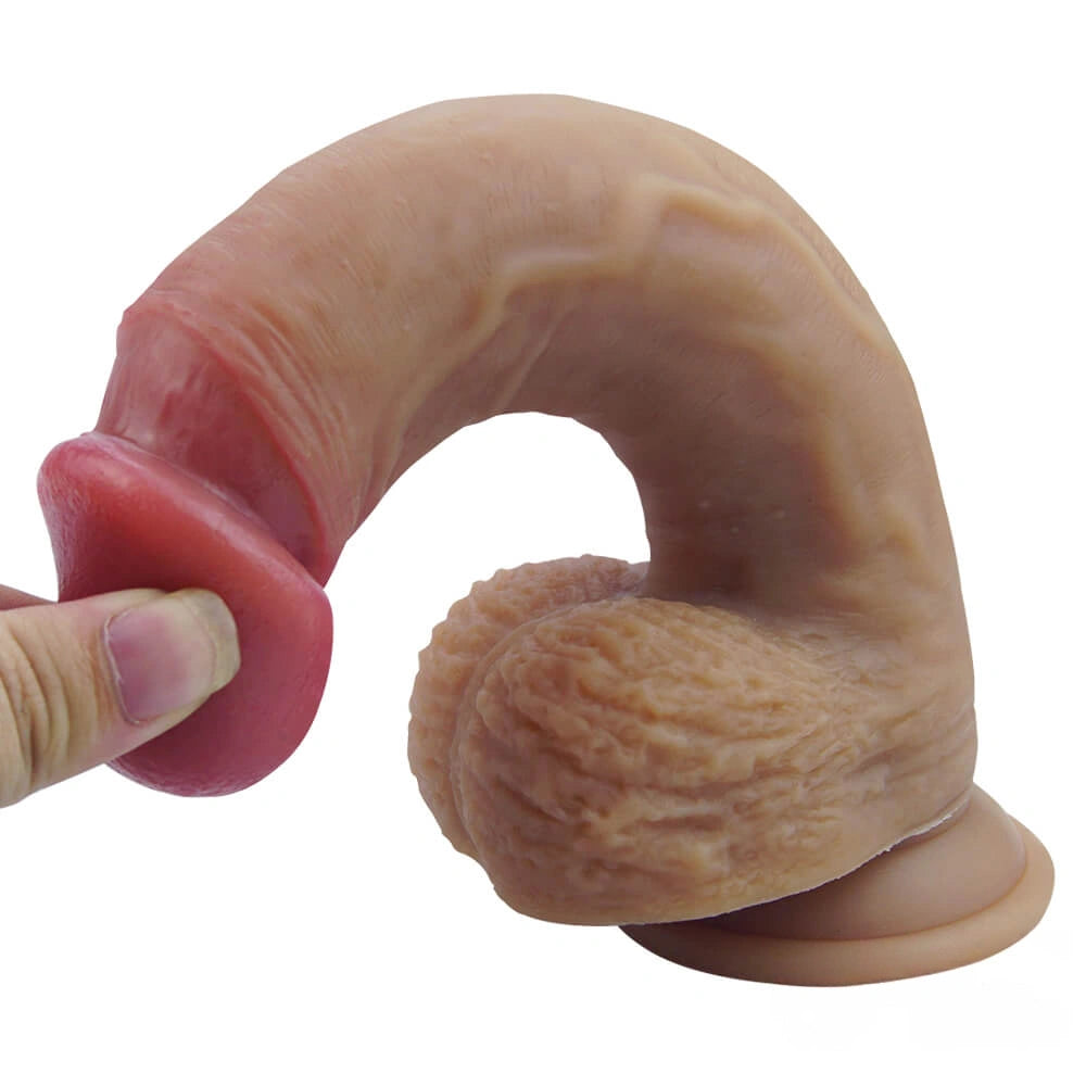 8.86in Realistic Penis Erotic Soft Double Layer Dildo For Adults