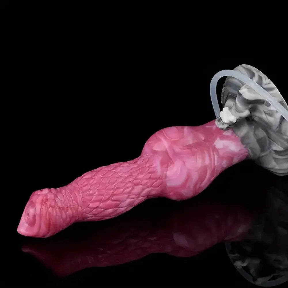 8.86in Silicone Animal Spray Water Dog Knot Ejaculating Dildo