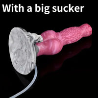 8.86in Silicone Animal Spray Water Dog Knot Ejaculating Dildo