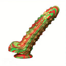 8.86in Spiked Soft Silicone Big Meat Pellet Stimulation Mixed Color Dildo