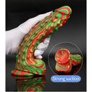 8.86in Spiked Soft Silicone Big Meat Pellet Stimulation Mixed Color Dildo
