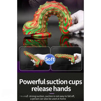 8.86in Spiked Soft Silicone Big Meat Pellet Stimulation Mixed Color Dildo