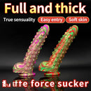 8.86in Spiked Soft Silicone Big Meat Pellet Stimulation Mixed Color Dildo
