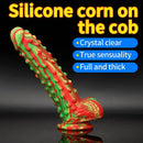 8.86in Spiked Soft Silicone Big Meat Pellet Stimulation Mixed Color Dildo