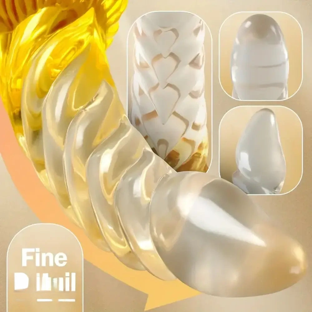 8.86in Spiral Fantasy Big Anal Plug Dildo For Vaginal Massage G-Spot