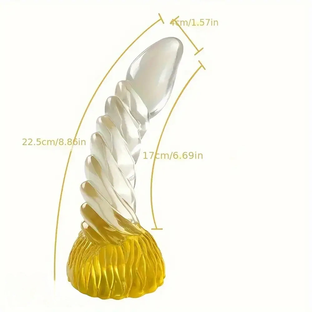 8.86in Spiral Fantasy Big Anal Plug Dildo For Vaginal Massage G-Spot