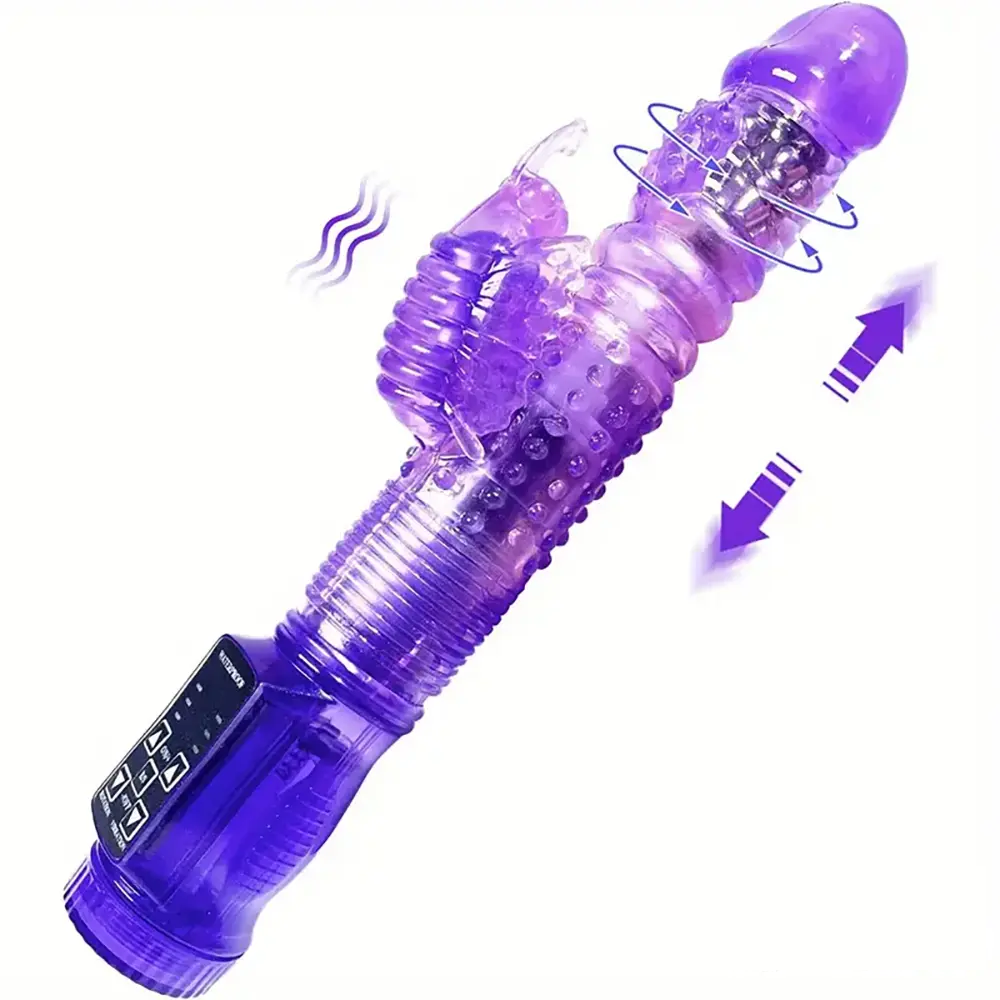 8.86in TPE Soft Vibrating Rotation Dildo For G-spot Stimulator
