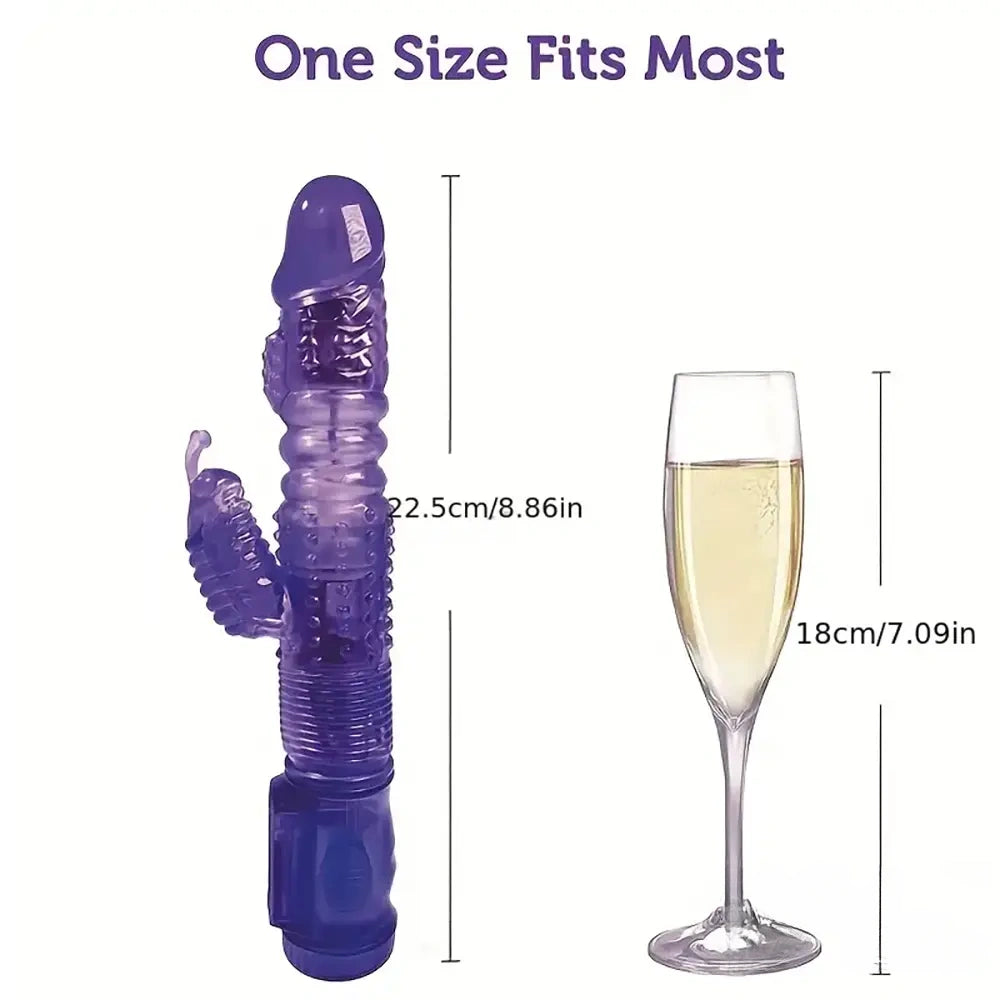 8.86in TPE Soft Vibrating Rotation Dildo For G-spot Stimulator
