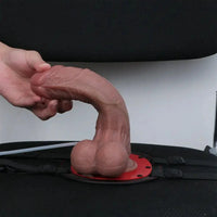 8.89in Dual Layer Silicone Strap on Ejaculating Dildo For Skin Love Toy