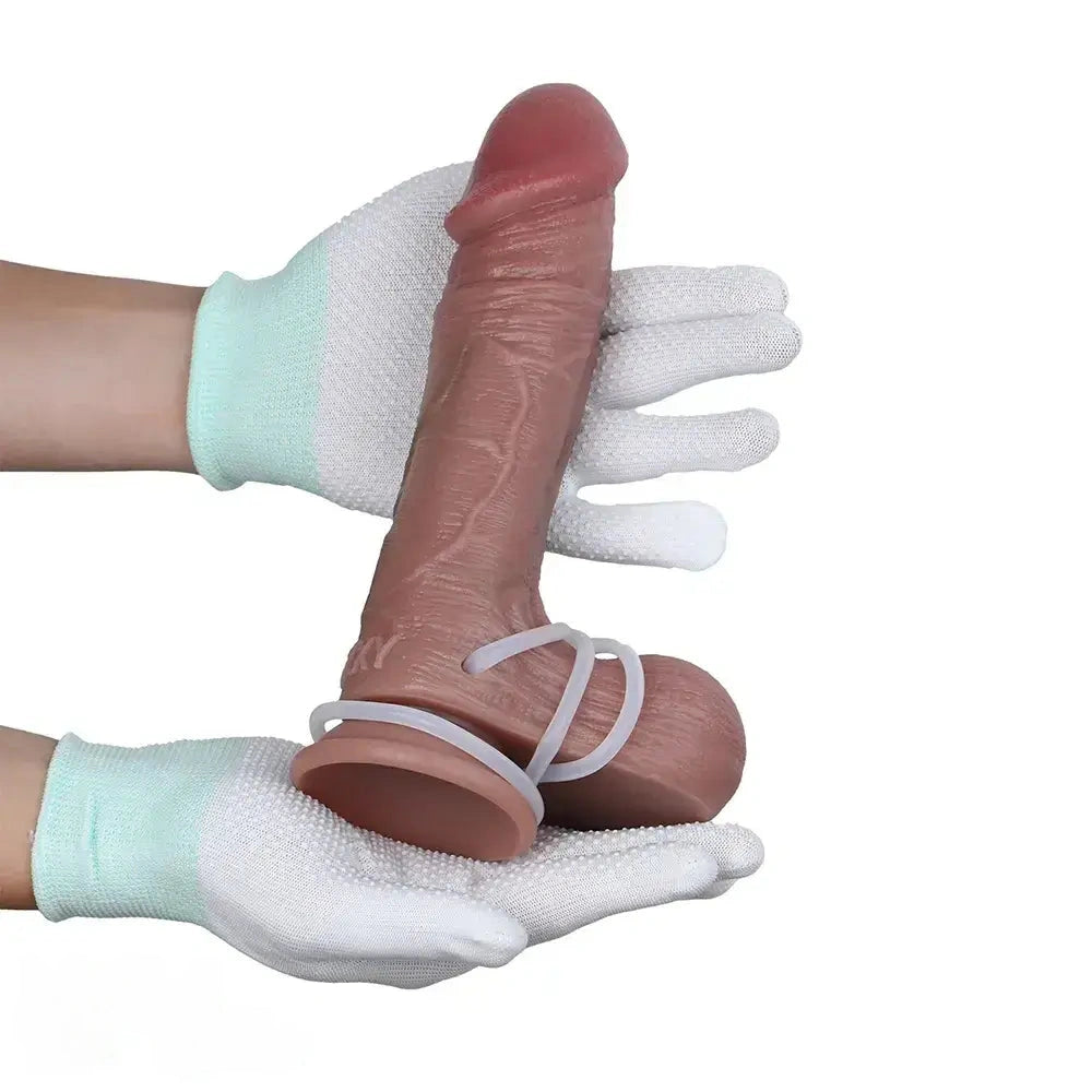 8.89in Dual Layer Silicone Strap on Ejaculating Dildo For Skin Love Toy