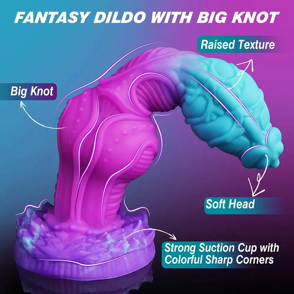 8.8in Fantasy Knot Monster Soft Female Manual Masturbation Anal Dildo