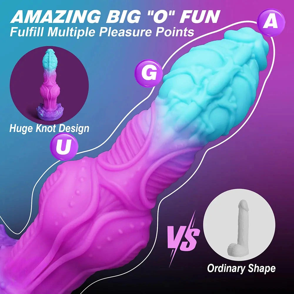 8.8in Fantasy Knot Monster Soft Female Manual Masturbation Anal Dildo
