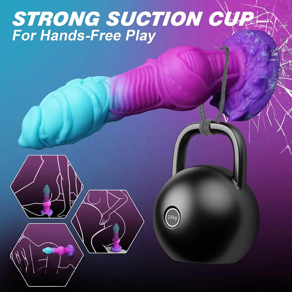 8.8in Fantasy Knot Monster Soft Female Manual Masturbation Anal Dildo